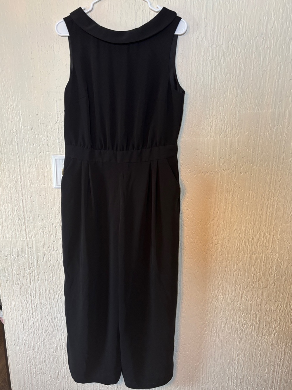 Boden Black Sleeveless Jumpsuit with Folded Collar Women Size 10P